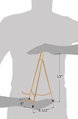 Red Co. 13” Tall Modern Metal Tripod Plate Stand and Art Holder Easel, Gold - color: Gold, size: Height - 13"