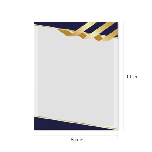 PaperDirect Grand Admiral Navy Gold Border Papers, Elegant Navy and Gold Design, 8.5 x 11, Acid-Free, Ideal for Invitations, Flyers, Announcements, Certificates, Scrapbooking, Cards, 25 Sheets - color: Grand Admiral Navy Gold
