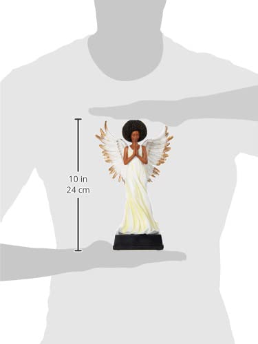 African American Expressions Golden Angel Figurine – Black Angel Home Décor Resin Statue, Thoughtful Spiritual Collectible – Christian Gift for Mom - style: Golden Angel