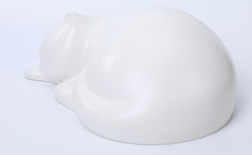 Sleeping Cat Memorial Urn Set with Paw Print Kit