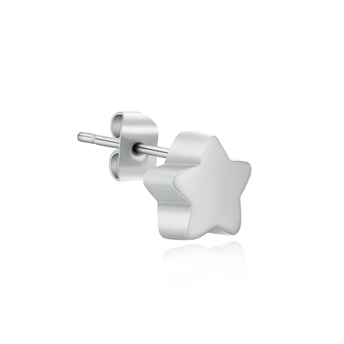 Small Star Urn Earrings for Ashes Cremation Earrings for Women Stainless Steel Cremation Jewelry Memorial Earring Keepsake Jewelry of Loved Ones with Fill Tool - color: Silver
