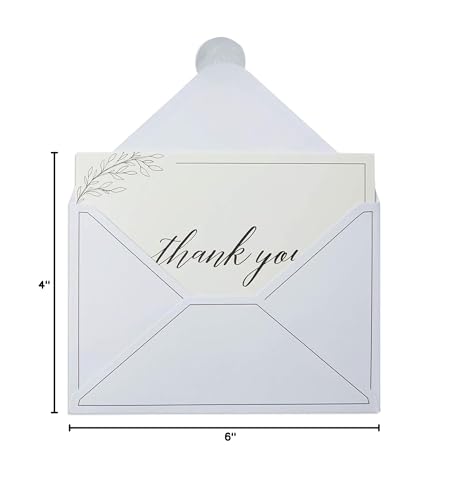 Sympathy Thank You Cards with Envelopes & Sticker Seals for Funeral - 4 x 6 in, 48-Pack, Black & White - Card Set & Bulk Sympathy Thank You Notes