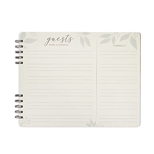 Paper Junkie Rustic Wooden Guest Book for Party - 112 Pages, 11.25 x 8.75 in Brown Wood Cover - Wedding & Baby Shower Guest Book Sign in