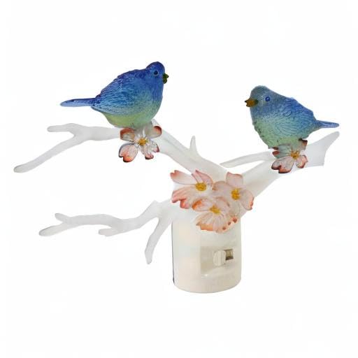 Roman 160231 LED Bluebird in Dogwood Night Light, Plug-in, 5-inch Height, Plastic