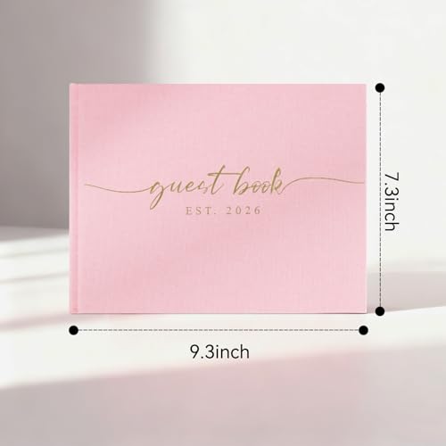 1DOT2 Wedding Guest Book, Personalized 2026 Year, Pink - color: Pink, size: With Year/2026