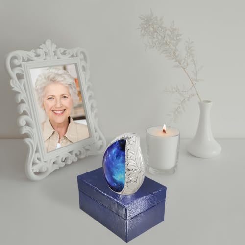 M MEILINXU Blue Miniature Urns for Human Ashes, Small Teardrop Keepsake Urn - color: Blue & Black, size: Small / Keepsake