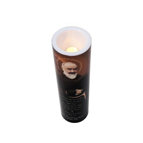 St Padre Pio, LED Flameless Devotional Prayer Candle