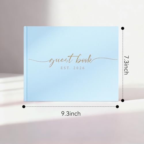1DOT2 Wedding Guest Book, Personalized 2026 Year, Baby Blue - color: Baby Blue, size: With Year/2026