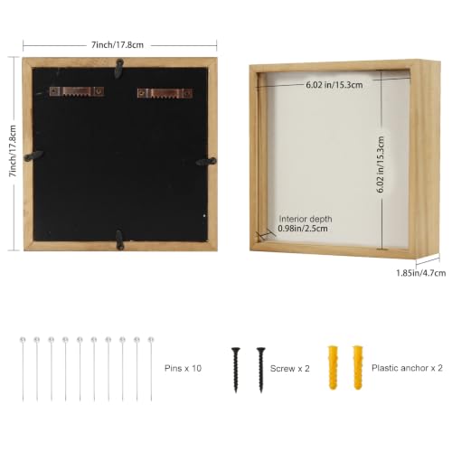 TJ.MOREE Small Shadow Box Frame 6 x 6 Display Case Wooden Picture Frame - color: Wood, size: 6x6