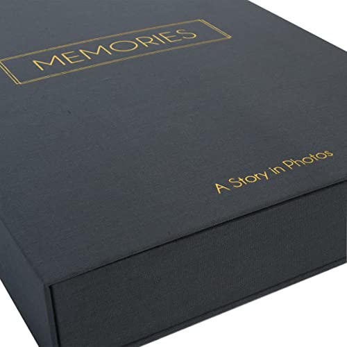 Memories Coffee Table Photo Album, Holds 180 4x6 Photos, Gray Linen