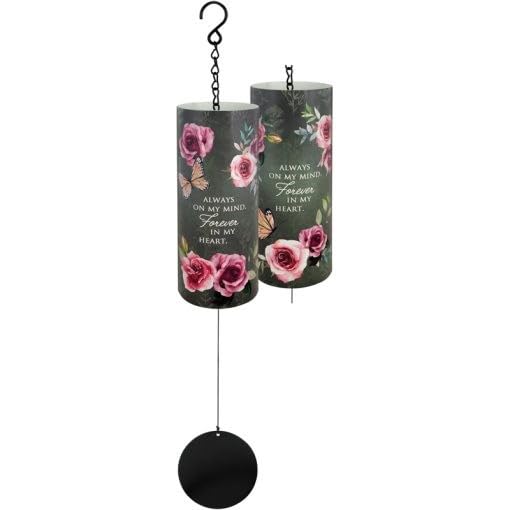 Carson Home Accents Wind Chime-Varnish Cylinder Sonnet-Forever in My Heart (18")