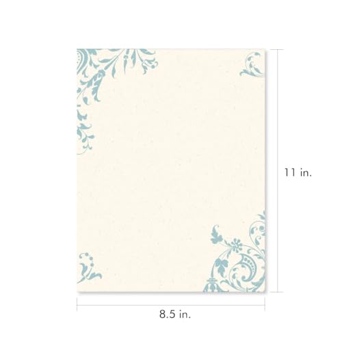 PaperDirect Serene Blue Hue Verona Border Papers, Full Color One-Sided Design, 8.5 x 11, Acid-Free, Ideal for Invitations, Flyers, Newsletters, Scrapbooks, Certificates, Weddings, Cards, 25 Sheets - color: Serene Blue Hue Verona