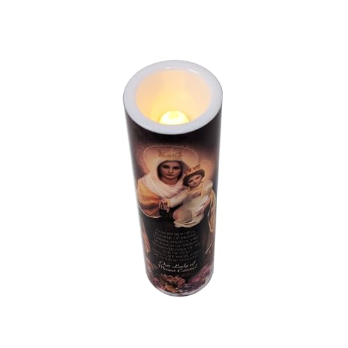 Our Lady of Mount Carmel LED Flameless Devotional Prayer Candle