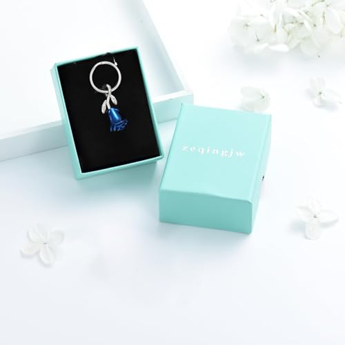 zeqingjw Urn Keychain Cremation Jewelry for Ashes Rose Flower Memorial Keychain Funeral Keepsake Ashes Pendant Gift - color: Blue