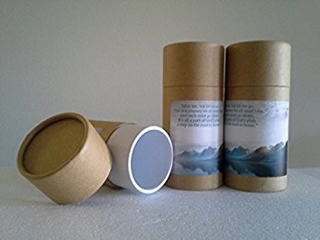 Set of Three Natural Biodegradable Cremation Scattering Tubes w/Telescopic Lids & Instructions (Style: Mountains)
