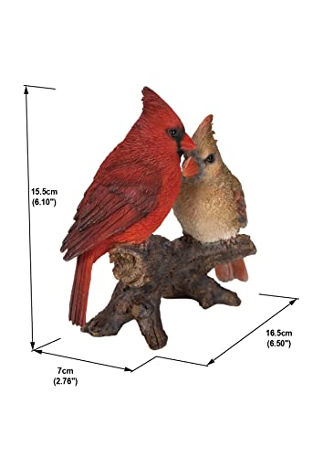 HI-LINE Gift Cardinal Couple on Stump Garden Statue, Multicolor