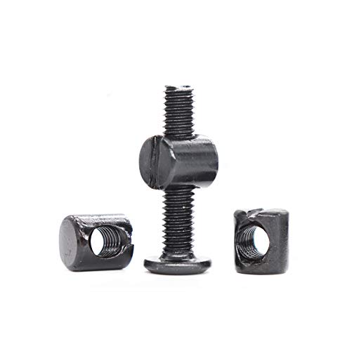 cSeao 15-Pack M6 15mm Black Hex Socket Cap Screws Barrel Nuts Set for Furniture Crib Chairs - size: M6x15mm 15-Pack