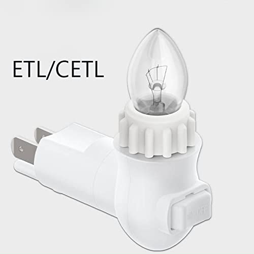 Plug in Night Light Module,Night Light Plug with ON/Off Switch,E12 Base Socket Night Light for Himalayan Crystal Salt Night Light,Wall Light(with Waterproof Gear) - style: With waterproof gear