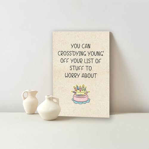 Funny Birthday Card, Humorous Greeting Card for Men Women, 50th 60th Birthday Gift, Red, 8x5.3 inches - color: WX-096
