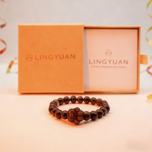 LINGYUAN Black Obsidian Cat Bracelet, Natural Stone Beaded Bracelet for Protection Luck and Energy Balance, Handmade Healing Crystal Jewelry Gift for Women and Men - color: cat paw