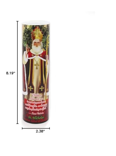 St Nicholas, LED Flameless Devotional Prayer Candle, THE SAINTS COLLECTION