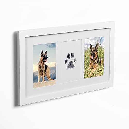 Green Pollywog Paw Print & Nose Print Keepsake Kit with Ink Pad - size: Paw Print Frame Kit - White