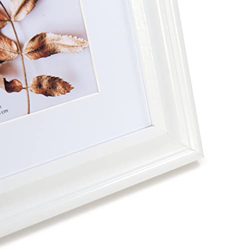 8x10 Picture Frames White, Display Picture 5x7 with Mat, Wooden Photo Frame for Table Top and Wall Mounting, 2 Pack - color: White, size: 8x10-2P