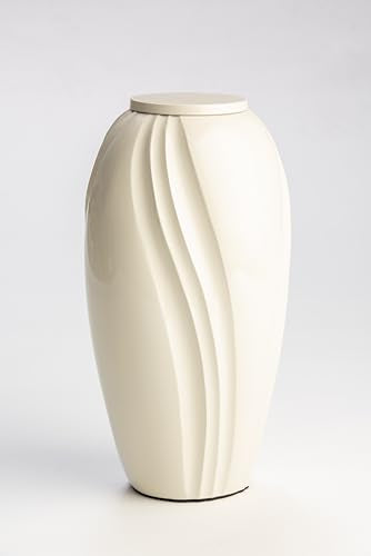 GR8 Keepsakes Lotus Modern Warm Ivory Cremation Urn for Human Ashes Adult