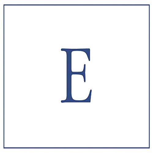 Caspari Navy Embossed Initials Boxed Note Cards in Letter E, 8 Cards & Envelopes - color: Navy E