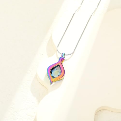 The Eye of My Heart Paw Print Urn Necklace for Ashes | stainless steel cremation jewelry, holds pet human ashes, paw print memorial urn pendant, leak-proof sealed design, unisex - color: Customize