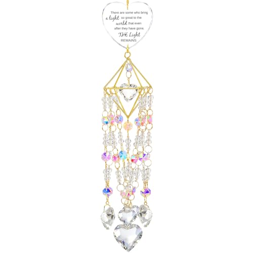 AceOrbit Memorial Gifts Crystal Suncatchers for Window Hanging Wind Chime Garden Suncatchers Rainbow Decor Sympathy Gifts for Loss of Family, Loved Ones, Funerals, Bereavement, Remembrance