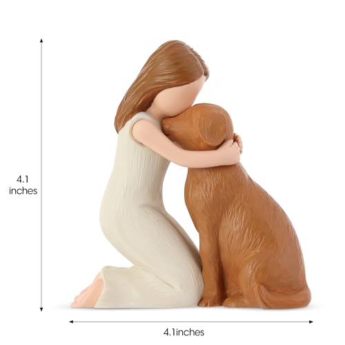 Hensonever Love My Dog Figurines Statues, Dog Angel Friendship Remembrance Gifts, Sculpted Hand-Painted Figures for Dog Lovers - color: Love My Dog