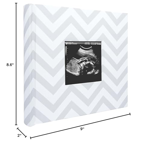 Pearhead Baby Photo Album for Baby Girl or Baby Boy, Gender-Neutral, Baby Memory Book Keepsake, Baby Shower, New and Expecting Parents, Gray Chevron - color: Gray Chevron