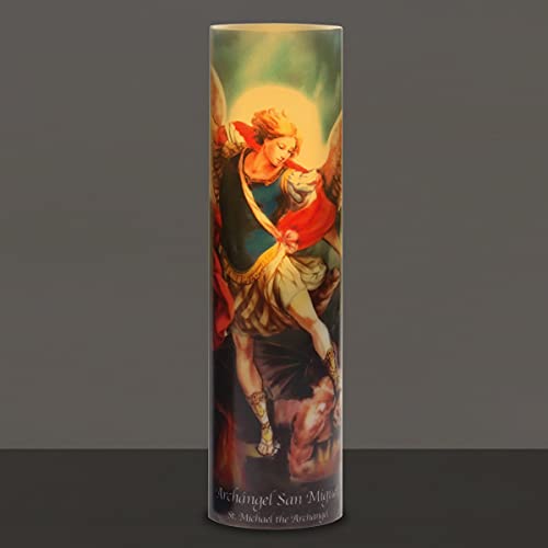 Stonebriar St. Micheal Flameless LED Devotional Prayer Candle with Automatic Timer - style: St Michael