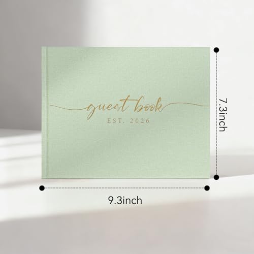 1DOT2 Wedding Guest Book, Personalized 2026 Year, Sage Green - color: Sage Green, size: With Year/2026