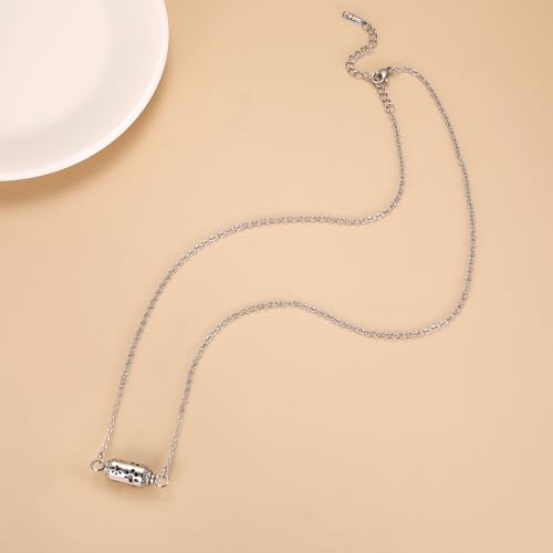 Pet Cremation Jewelry Stainless Steel Paw Print Tube Urn Necklace For Cat Dog Ashes Necklace For Women Keepsake With Filling Kits - color: Necklace