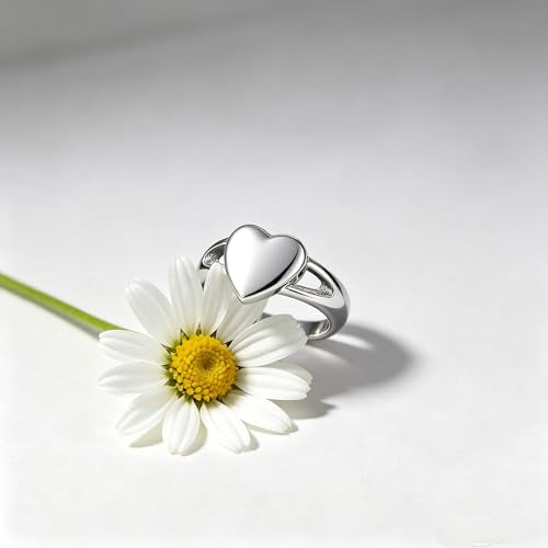 Stainless Steel Heart Shape Urn Ring for Ashes Cremation Memorial Jewelry