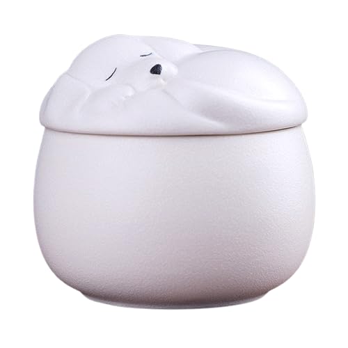 Ceramic Pet Cremation Urn for Dogs, Sleeping Dog Lid Memorial Urn