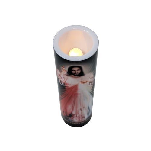 Divine Mercy, LED Flameless Devotional Prayer Candle