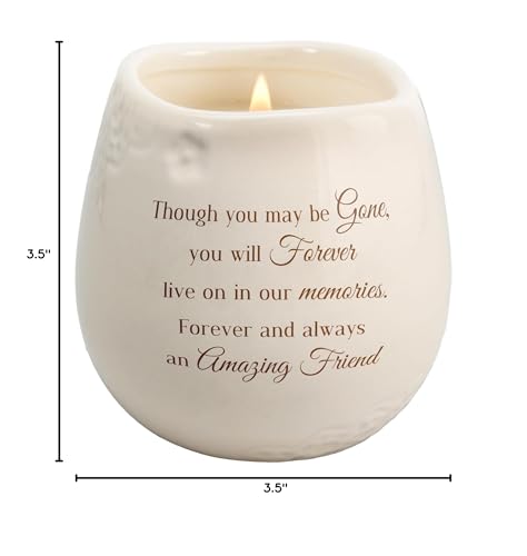 Pavilion Gift Company - Amazing Friend 8 oz Bereavement Candle, Memorial Gifts for Loss of Mother Father Friend Loved One, Remembrance, Condolences, Sympathy, 1 Count, Cream - style: In Memory, Amazing Friend