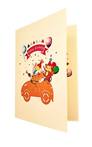 iGifts And Cards Animal Party Squad 3D Pop-Up Card β Birthday Wishes 5"x7" | Whimsical Safari Theme, Funny Celebration Surprise, Milestone Greeting, Daughter, Son, Nephew, Niece, Wildlife Paper Keepsake - color: Animals Birthday