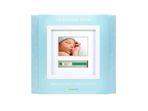 Pearhead Baby Hospital ID Bracelet and Photo Keepsake Frame, White - color: Baby's First Selfie Frame, size: One Size
