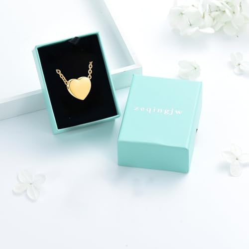 zeqingjw Glass Cremation Jewelry Necklace for Ashes Heart Memorial Lockets for Ashes Stainless Steel Keepsake Urn Ashes Pendants - color: Z-Gold Heart Urn Necklace