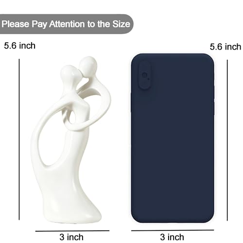 Modern Abstract Couple Statue, Kissing Lovers Sculpture Figurine Home Decor - style: Style A-White