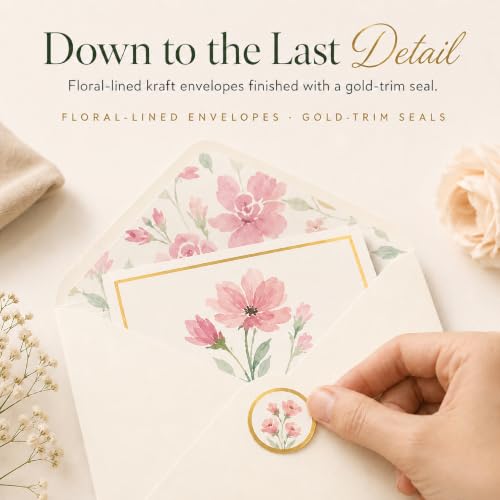 30 Premium Blank Cards with Envelopes & Stickers, 4x6 Inches | Elegant Floral Designs, Versatile and Blank Inside, Organized and Gift-Ready, Perfect for Any Occasion