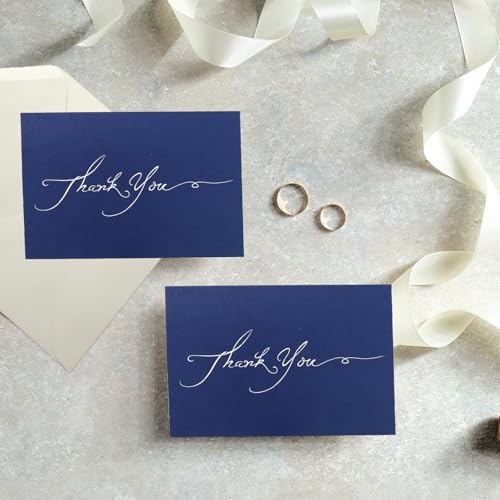 24pcs 4.2x6.2 Navy Blue Thank You Cards Bulk with Envelopes Stickers