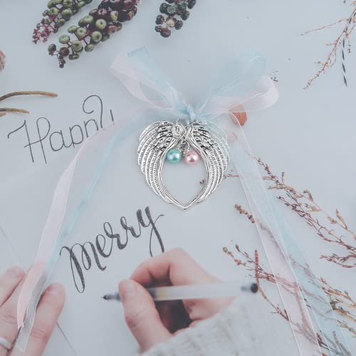 Miscarriage Gifts for Mothers Mommy of an Angel Wings Ornaments Loss of Baby Sympathy Gifts Miscarriage Memorial Gift (Silver mommyangel Wing)