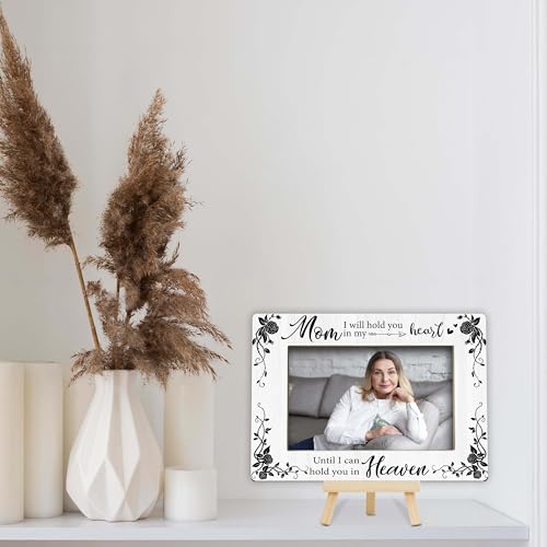 Memorial Gifts Loss of Mom, Sympathy Picture Frame, Remembrance Gifts Wooden Photo Frame with Easel, 4x6 Bereavement Picture Frame for Tabletop Display - G10 - style: Loss of Mom