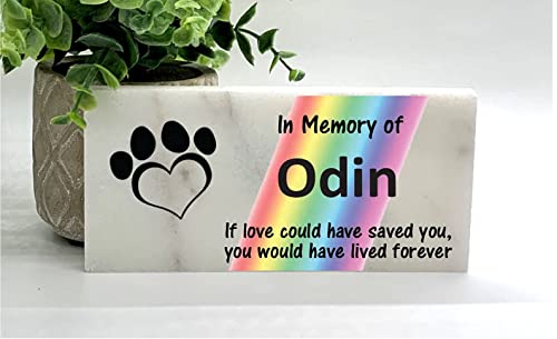 Rainbow Bridge Pet Memorial Stone - Real Stone Personalized by Florida-Funshine