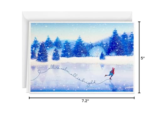 Hallmark Boxed Holiday Cards, Ice Skating (40 Cards with Envelopes)